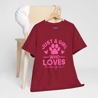 Just a Girl Who Loves Dogs T-Shirt - Cute Pet Lover Tee