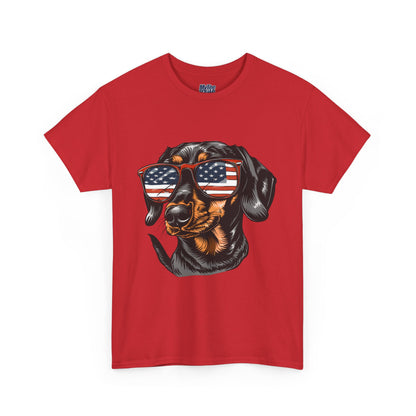 Patriotic Dachshund With Sunglasses Unisex T-Shirt