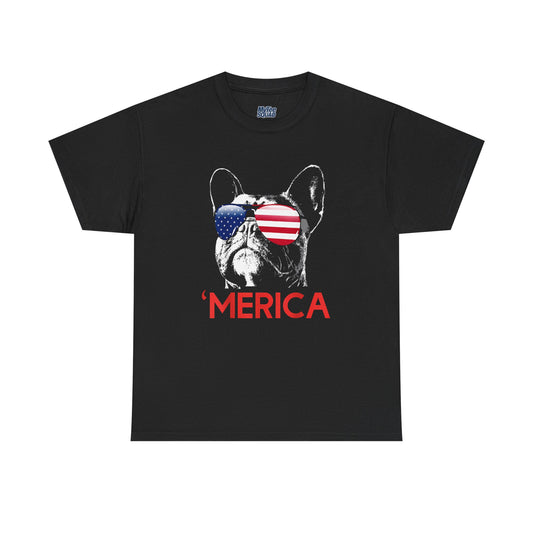Patriotic French Bulldog With Sunglasses Unisex T-Shirt