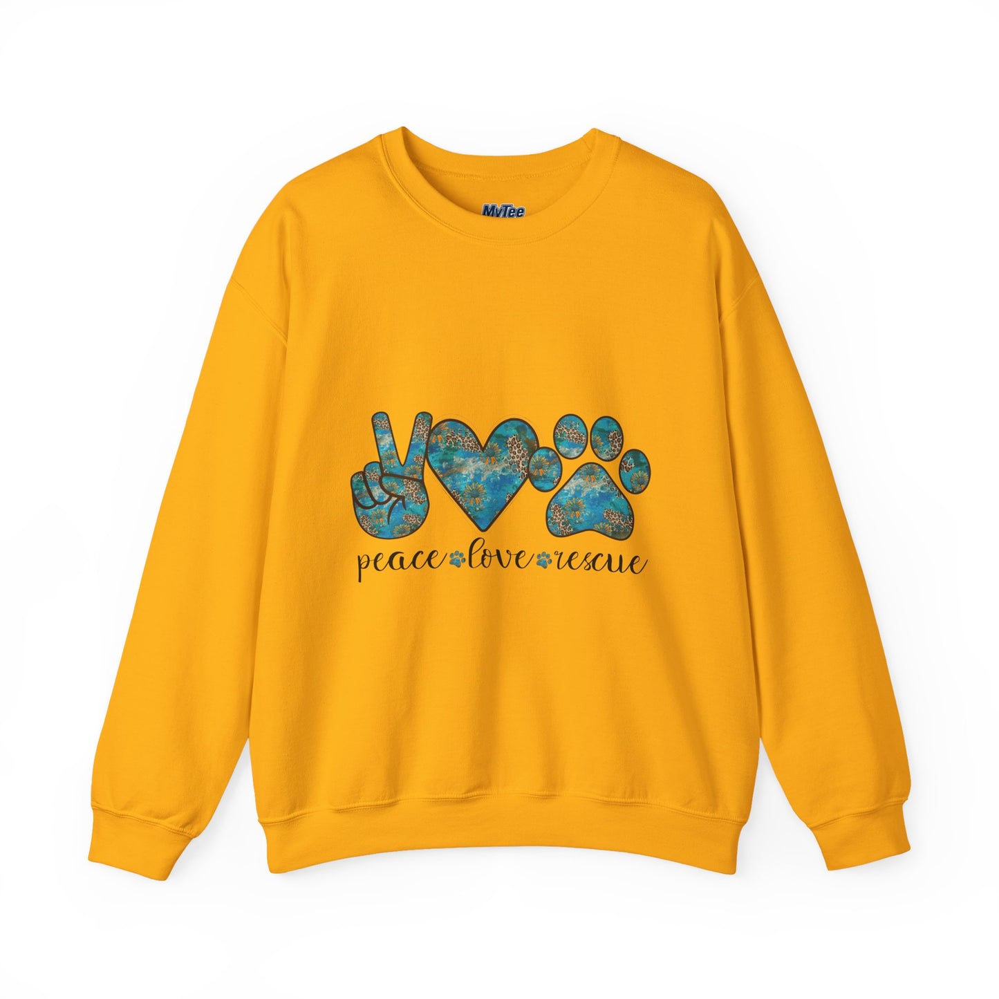 Peace Love Rescue Sweatshirt | Heavy Blend Crewneck for Animal Rescuers