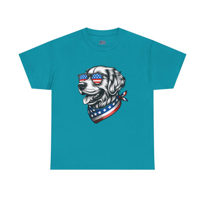 Patriotic Golden Retriever With Sunglasses Unisex T-Shirt