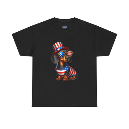 Patriotic Dachshund 4th of July T-Shirt | Red, White & Woof Style