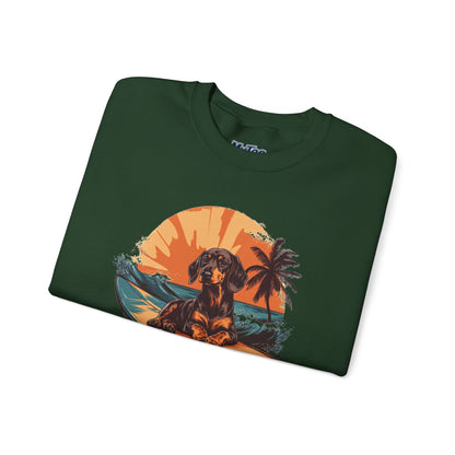 Dachshund Beach Bum Unisex Sweatshirt – Cozy Coastal Dog Graphic