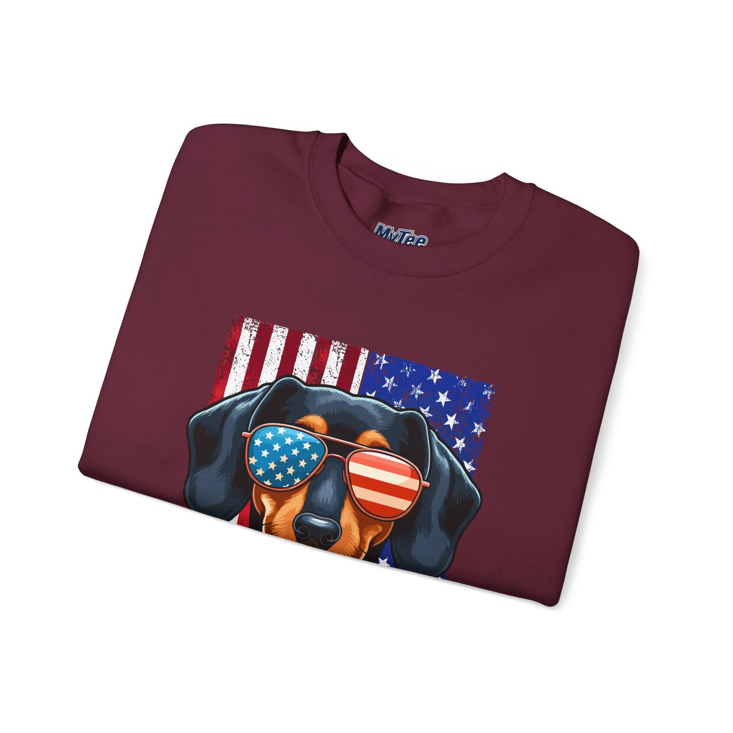 Patriotic Dachshund Flag Shades Unisex Sweatshirt