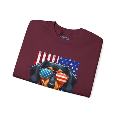 Patriotic Dachshund Flag Shades Unisex Sweatshirt
