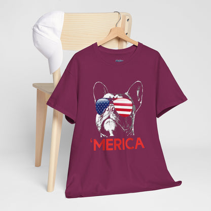 Patriotic French Bulldog With Sunglasses Unisex T-Shirt