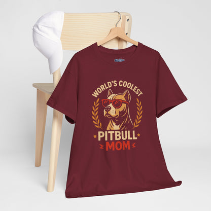World's Coolest Pitbull Mom T-Shirt | Gift For Dog Mom