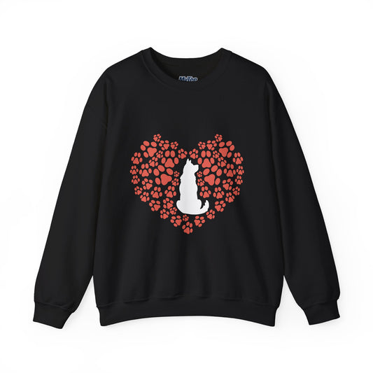 Cat Lover's Heart Crewneck Sweatshirt