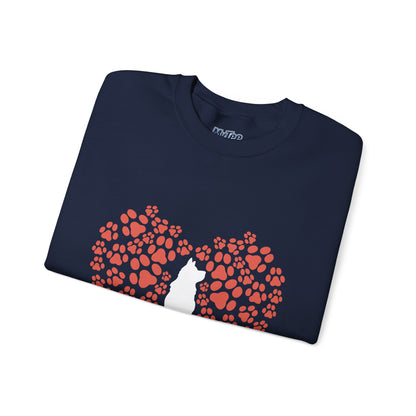 Cat Lover's Heart Crewneck Sweatshirt
