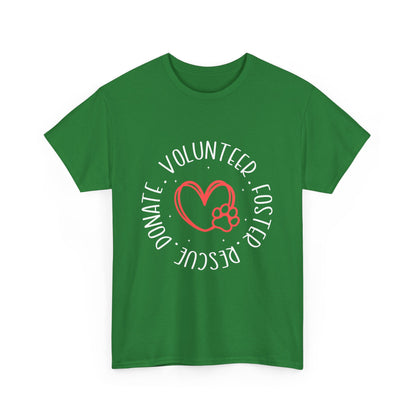 Pet Lover's Heart Volunteer Rescue Foster Donate Unisex T-Shirt