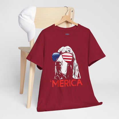 Patriotic Basset Hound With Sunglasses Unisex T-Shirt