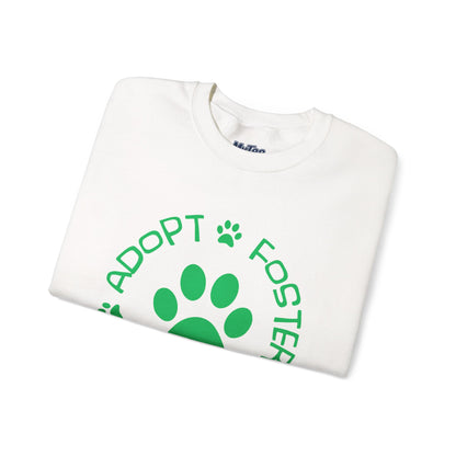 Adopt Foster Donate Unisex Sweatshirt | Paw Print Animal Shelter Pullover