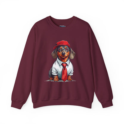 Dachshund Red Tie Unisex Sweatshirt – Chic Comfort for Dog Lovers