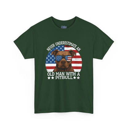 Never Underestimate An Old Man With A Pitbull T-Shirt | Gift For Dog Father