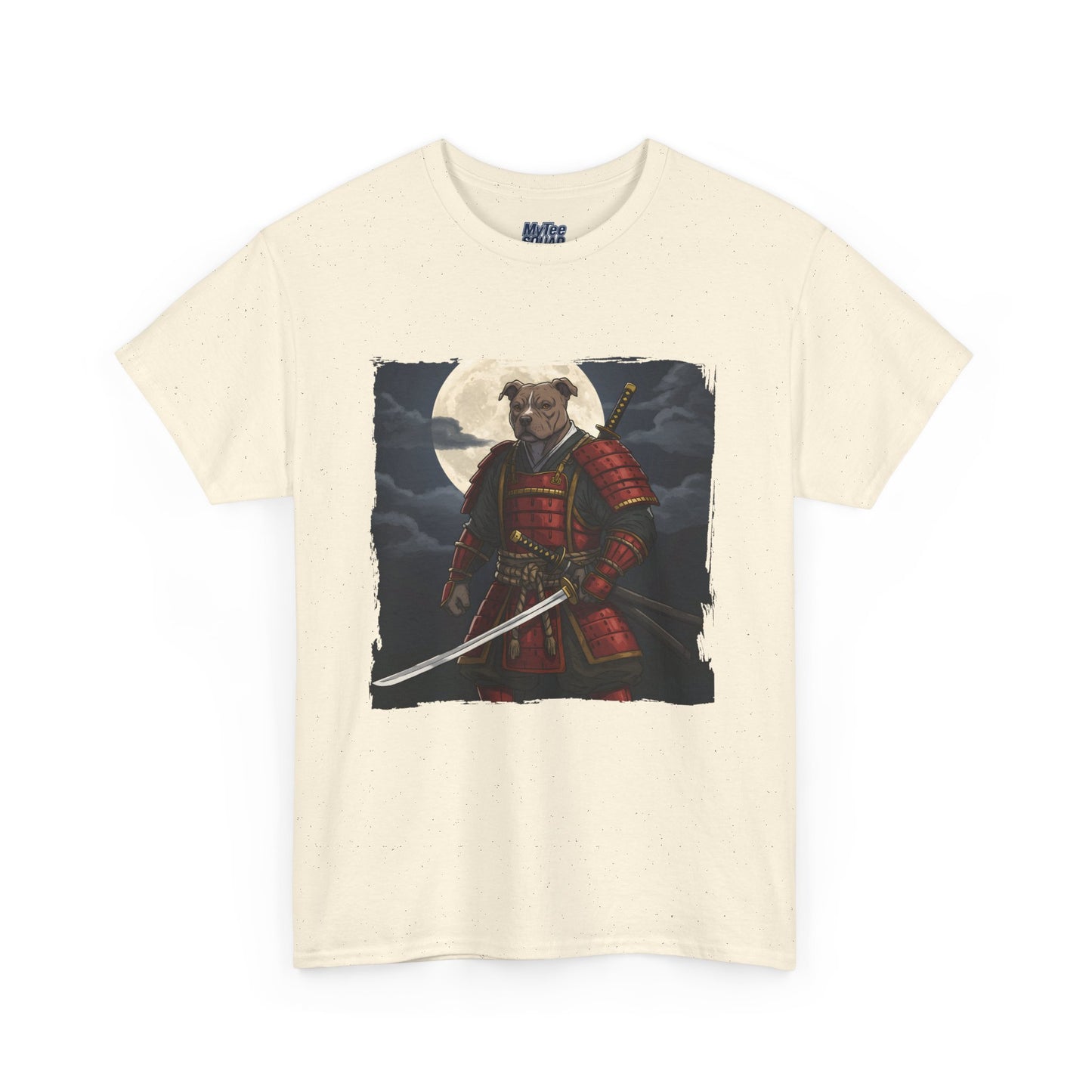 Pitbull Samurai Warrior Unisex Heavy T-Shirt,Tee | Graphic Tee For Anime Lovers