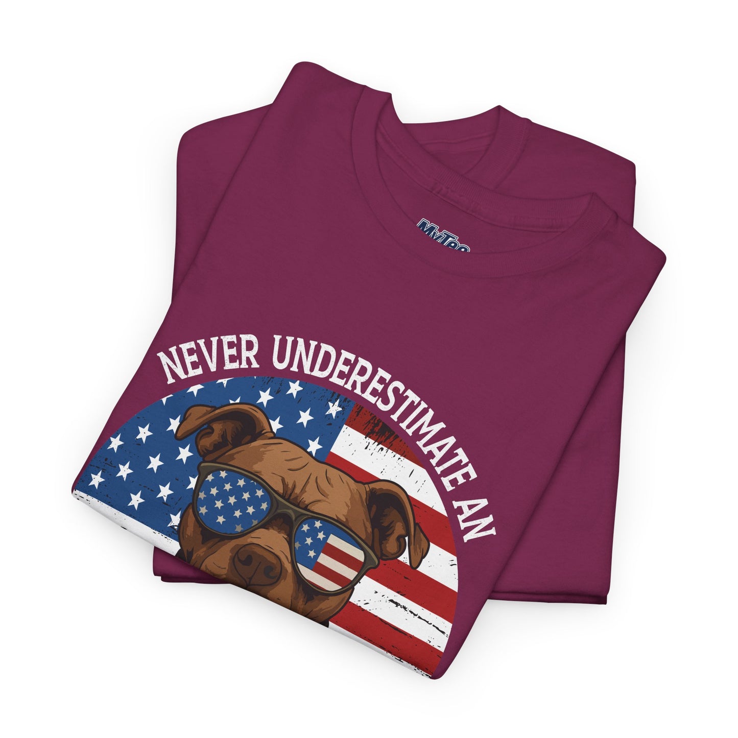 Never Underestimate An Old Man With A Pitbull T-Shirt | Gift For Dog Father