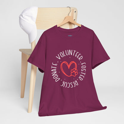 Pet Lover's Heart Volunteer Rescue Foster Donate Unisex T-Shirt