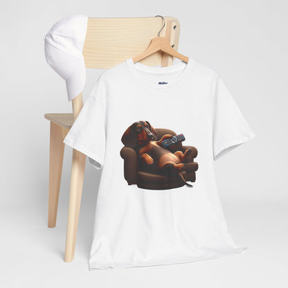 Dachshund Chill Mode Tee – Remote In Paw, Stress-Free Style
