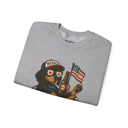 Patriotic Dachshund Dog Crewneck Unisex Sweatshirt - Perfect Gift for Dog Lovers, July 4th