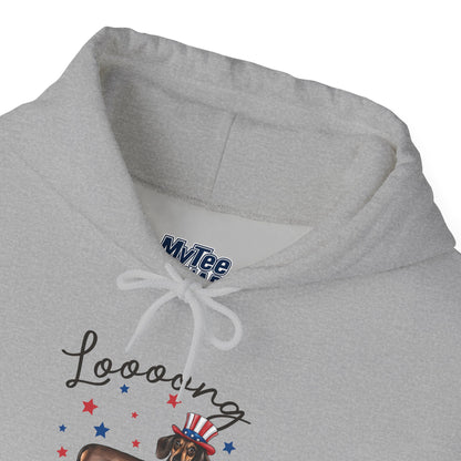 Patriotic Dachshund Loooong Live Freedom Unisex Hoodie
