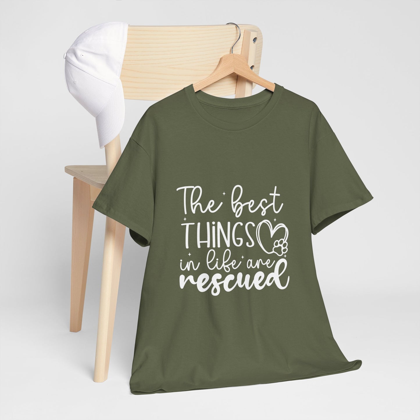 The Best Things In Life Are Rescue Unisex T-Shirt – Cozy Dog Love Vibes