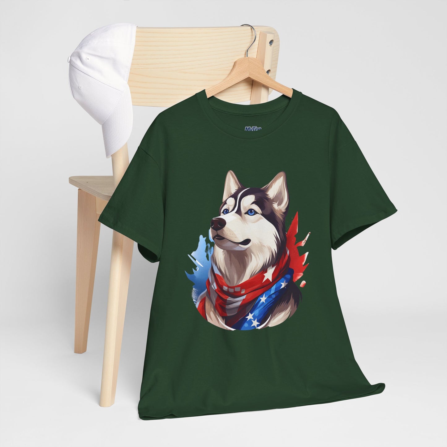 Patriotic Siberian Husky Unisex T-Shirt