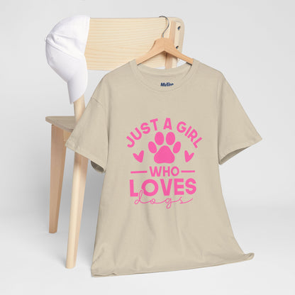 Just a Girl Who Loves Dogs T-Shirt - Cute Pet Lover Tee