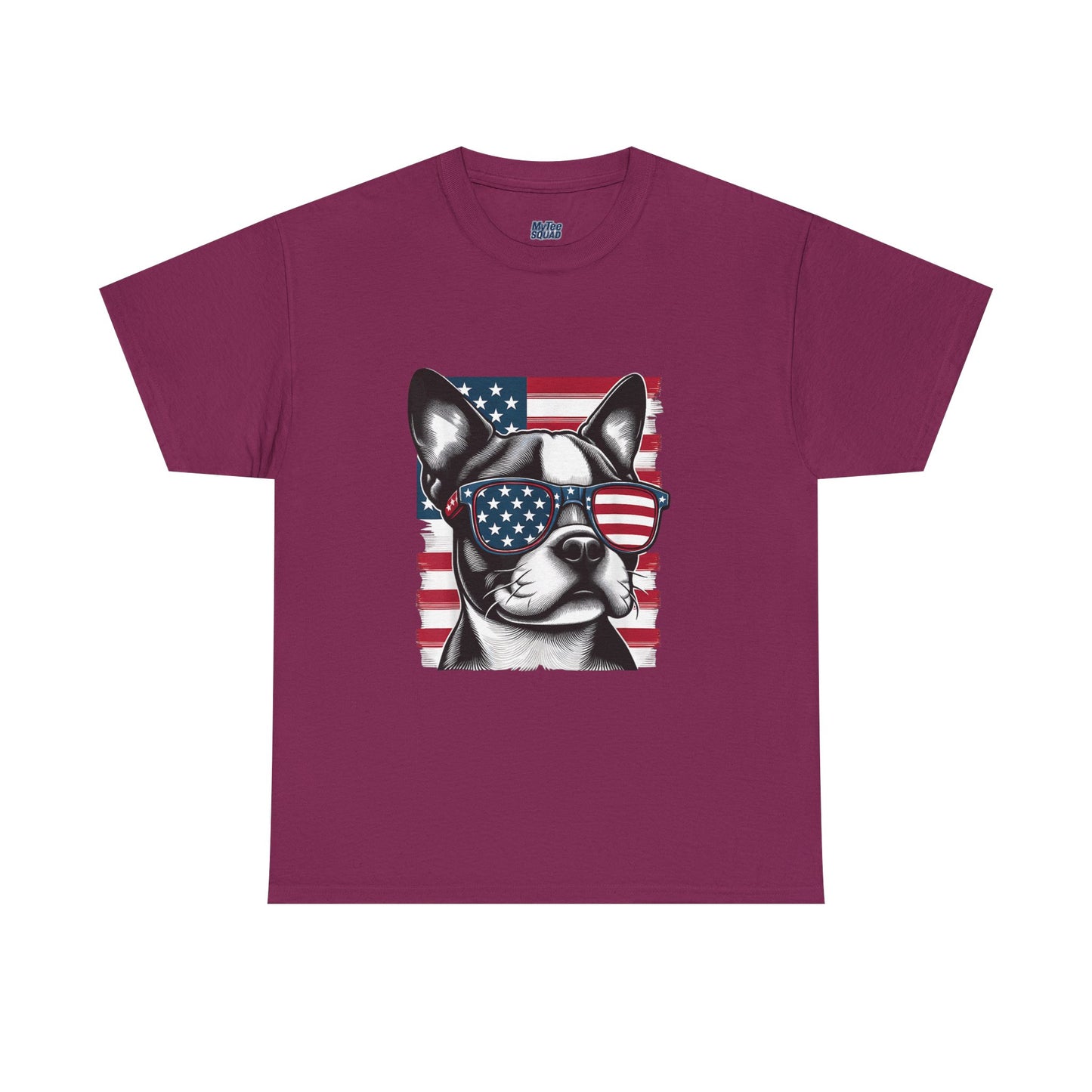 Patriotic Boston Terrier with Sunglasses Unisex T-Shirt