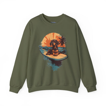 Dachshund Beach Bum Unisex Sweatshirt – Cozy Coastal Dog Graphic