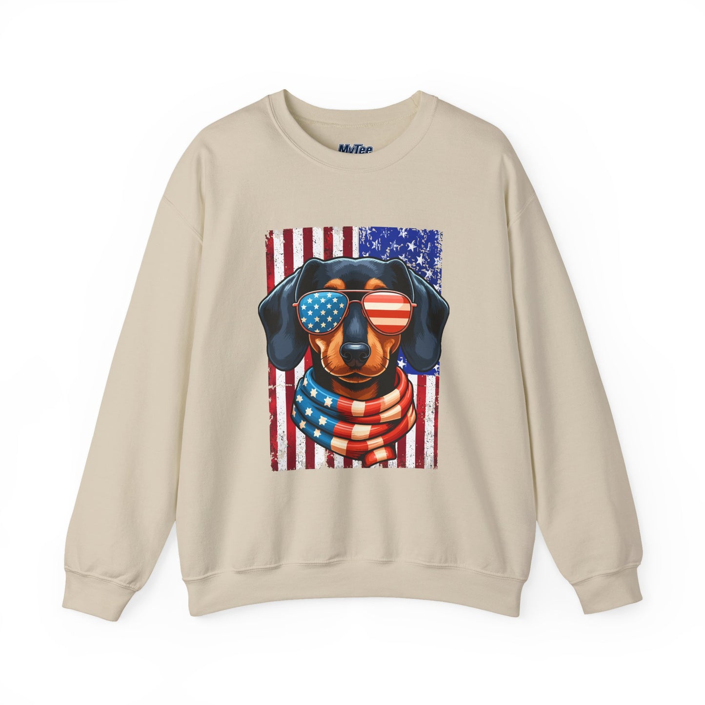 Patriotic Dachshund Flag Shades Unisex Sweatshirt