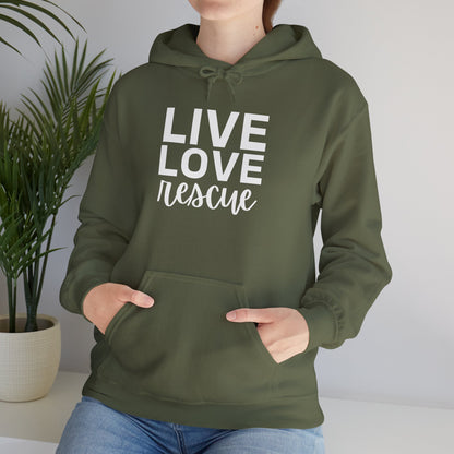 Live Love Rescue Unisex Hoodie - Ideal For Casual Wear