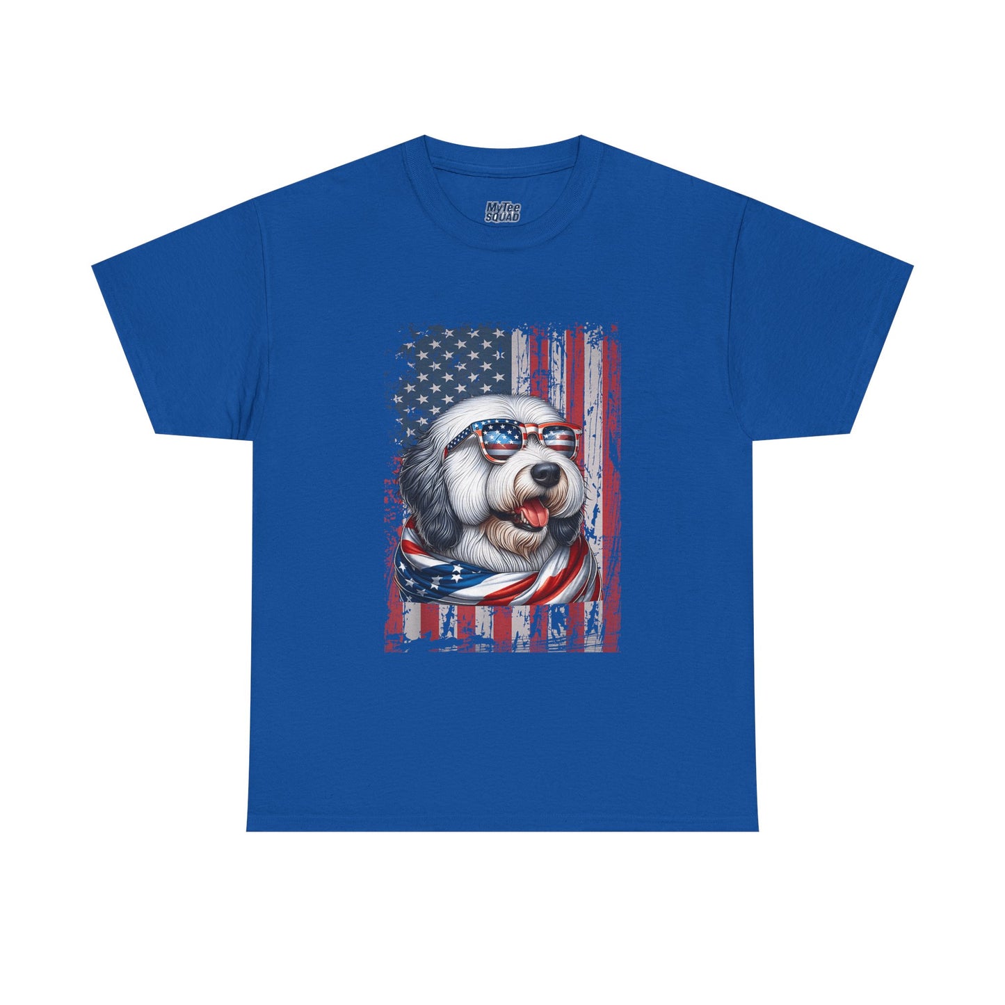 Patriotic Old English Sheepdog With Sunglasses Unisec T-Shirt