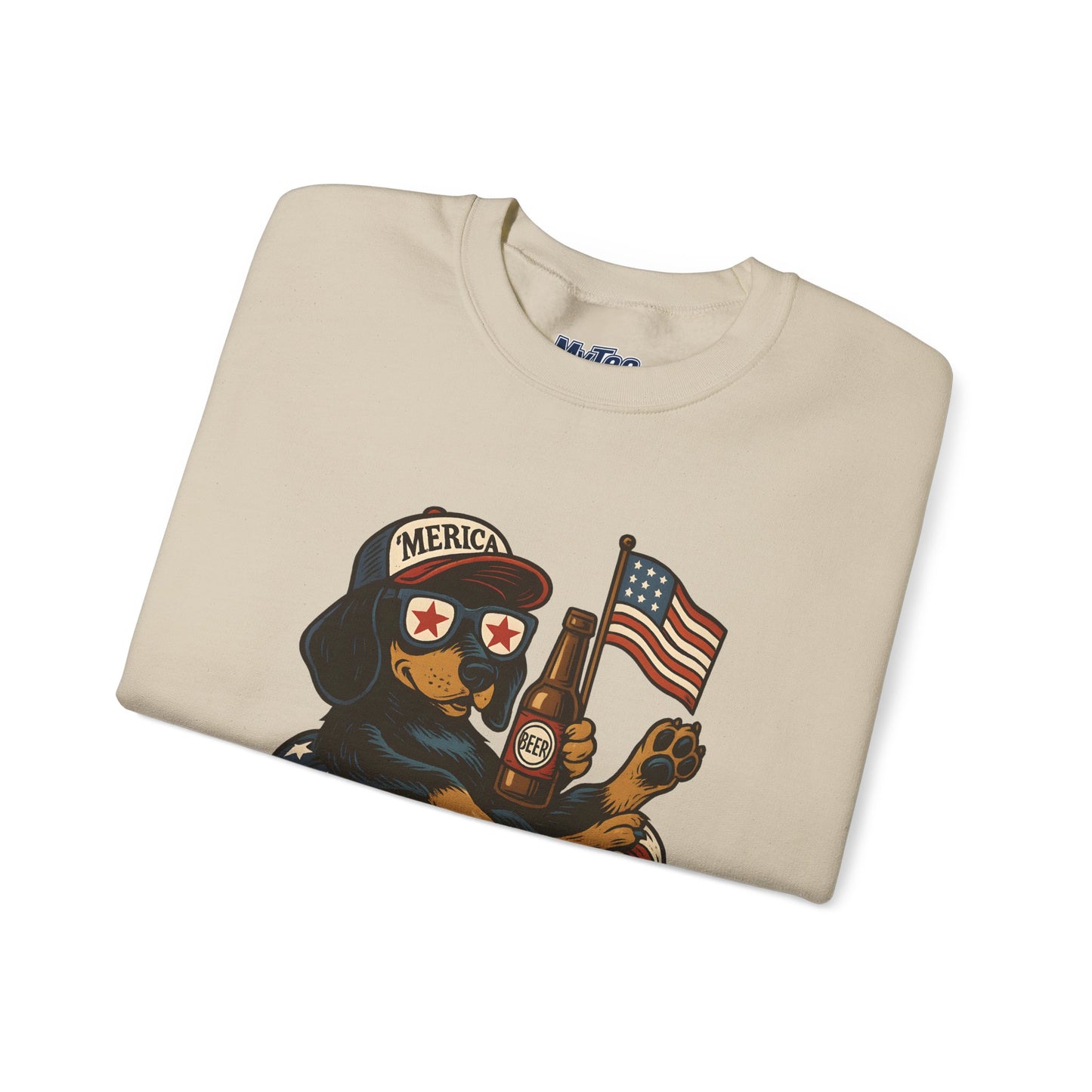Patriotic Dachshund Dog Crewneck Unisex Sweatshirt - Perfect Gift for Dog Lovers, July 4th