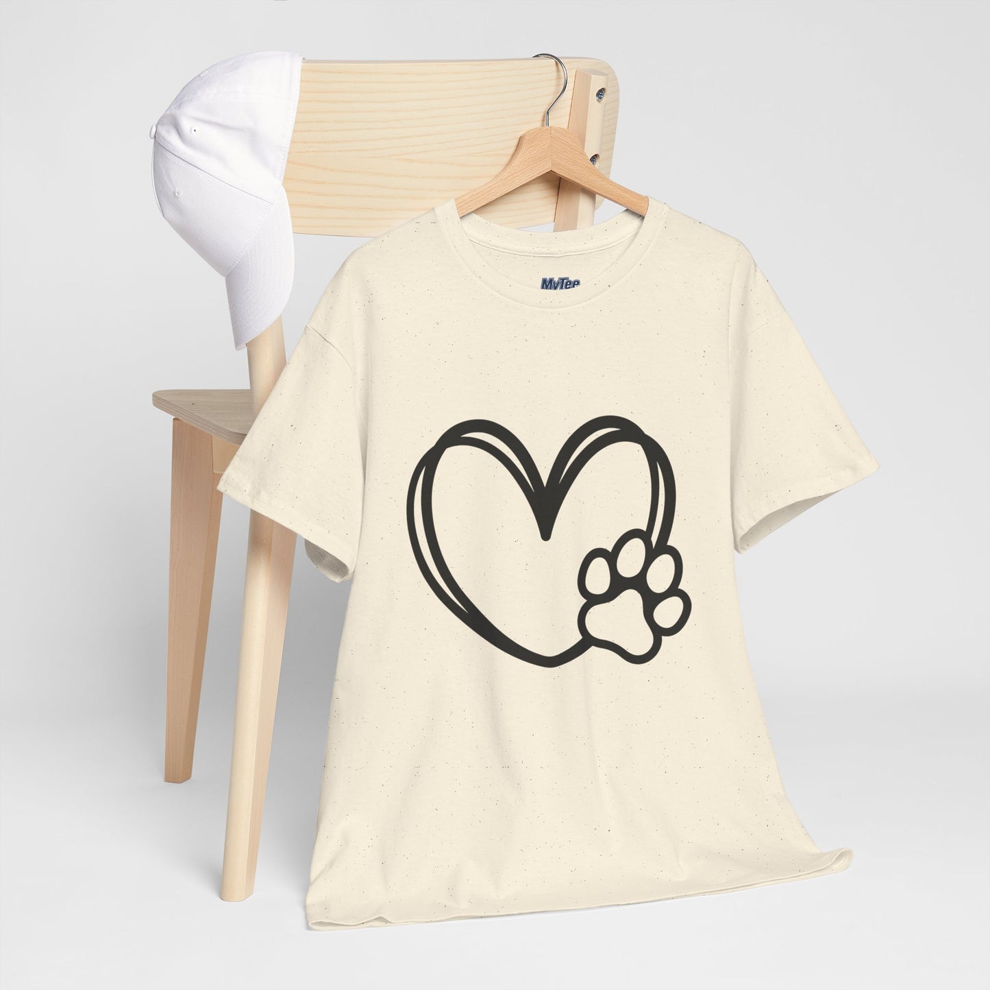 Simple Paw Heart Unisex T-Shirt – For Dog Lovers