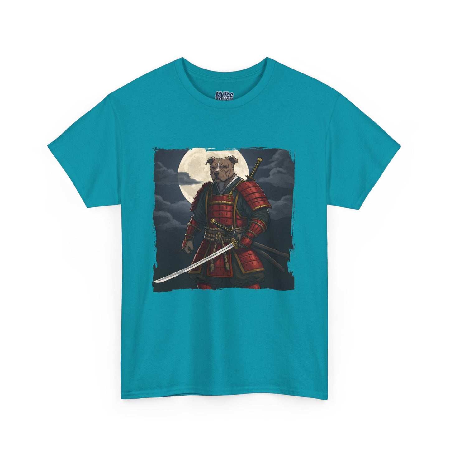 Pitbull Samurai Warrior Unisex Heavy T-Shirt,Tee | Graphic Tee For Anime Lovers