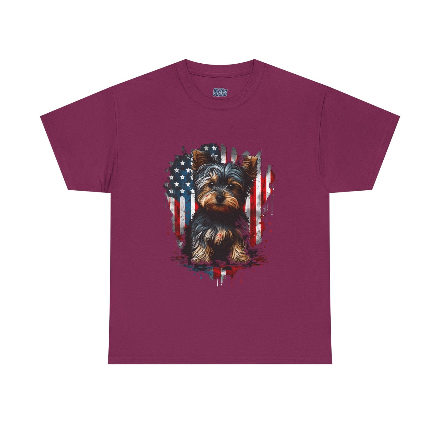 Patriotic American Yorkshire Terrier With sunglasses Unisex T-Shirt