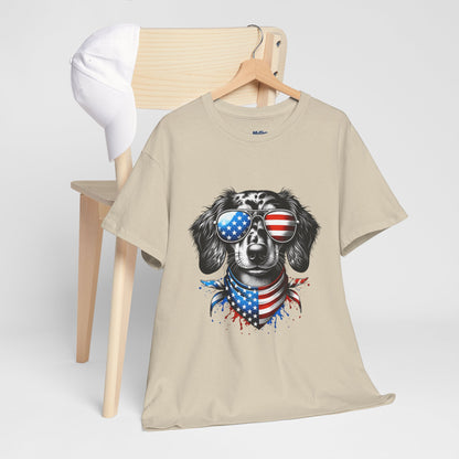 Patriotic Dachshund with Sunglasses Unisex T-Shirt