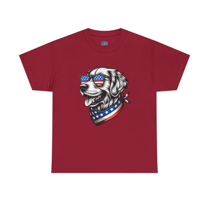 Patriotic Golden Retriever With Sunglasses Unisex T-Shirt