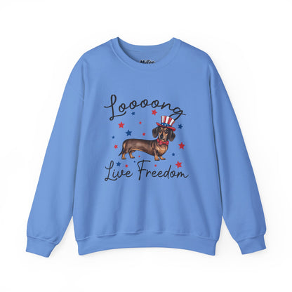 Patriotic Dachshund Loooong Live Freedom Unisex Sweatshirt