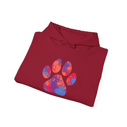 Colorful Paw Print Unisex Hoodie - Cozy Gift For Pet Lovers, Dog Mom/Dad Gift