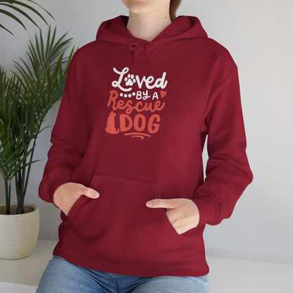 Loved By A Rescue Dog Hoodie | Pet Lover Gift, Fur Mom Hoodie, Pet Dad Apparel