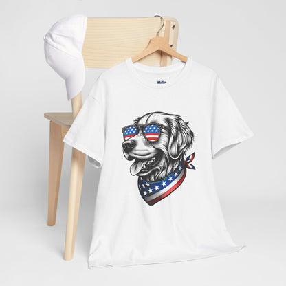 Patriotic Golden Retriever With Sunglasses Unisex T-Shirt