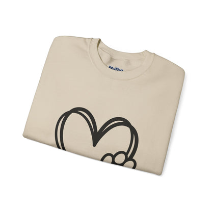 Paw Heart Unisex Sweatshirt – Subtle Dog Lover Style