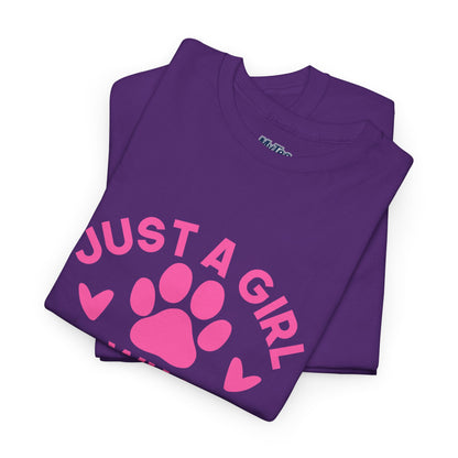 Just a Girl Who Loves Dogs T-Shirt - Cute Pet Lover Tee
