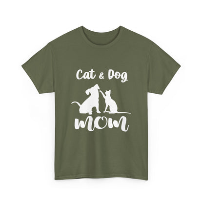 Cat & Dog Mom Cotton T-Shirt - Perfect for Pet Lovers