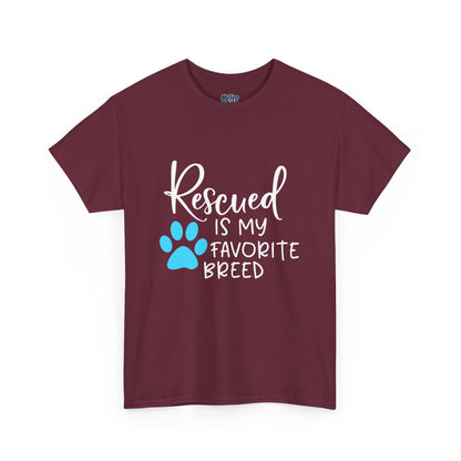 Rescued Is My Favorite Breed T-Shirt – Pet Adoption Love Tee