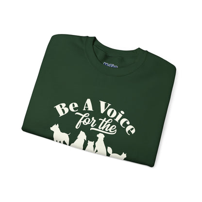 Be A Voice  For The Voiceless Unisex Sweatshirt – Animal Rescue Awareness