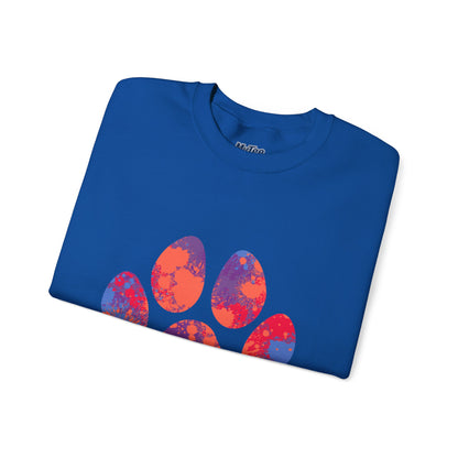 Colorful Paw Print Crewneck Sweatshirt | Pet Lover Gift, Cozy Casual Wear