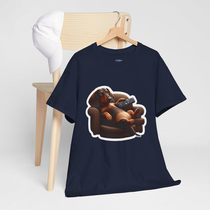 Dachshund Chill Mode Tee – Remote In Paw, Stress-Free Style