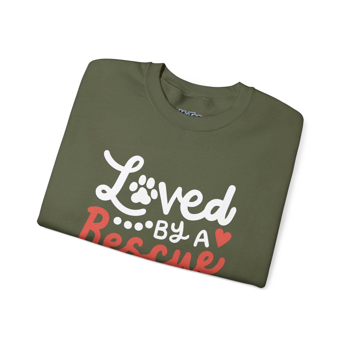 Loved By A Rescue Dog Sweatshirt | Animal Lover Gift, Cozy Crewneck